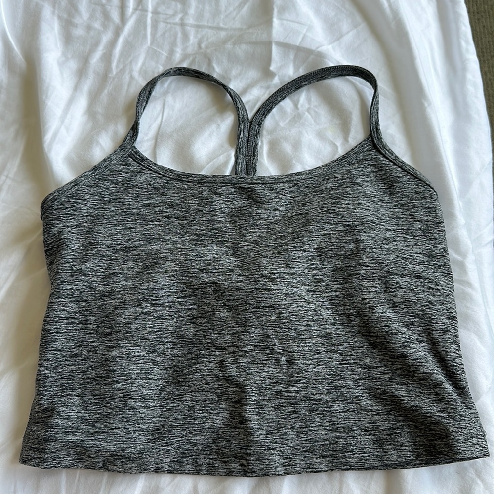 Beyond yoga cropped tank grey S